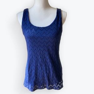 Banana Republic Blue Sleeveless Knit Blouse
